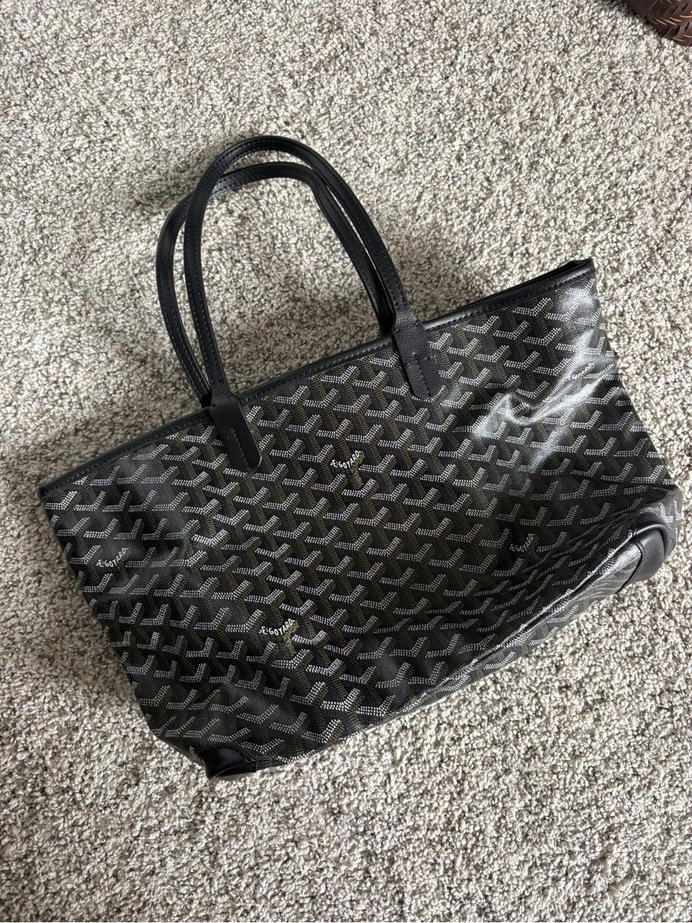 Black Patterned Tote Bag